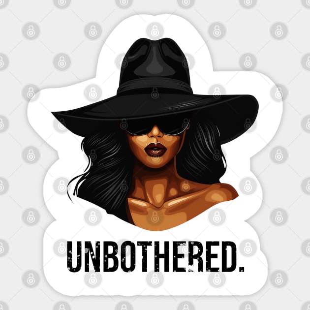 Unbothered Black Queen Sticker by UrbanLifeApparel
